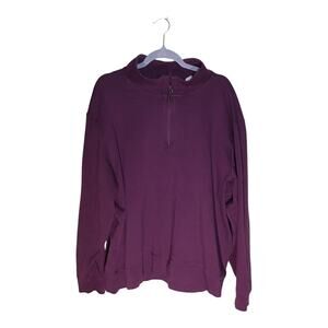 Tommy Bahama Men's plum quarter-zip cotton pullover fleece sweater Sz. XXXL
